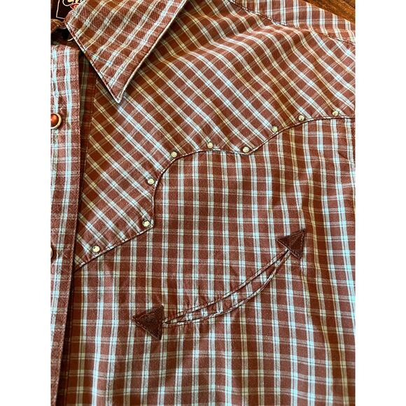 Cruel Retro Denim Festival Western Cowgirl Pearl Snap Shirt Women Medium Aztec - Picture 10 of 13